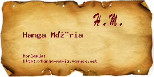 Hanga Mária névjegykártya