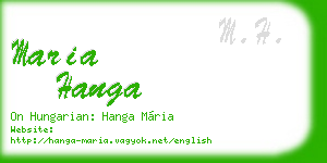 maria hanga business card